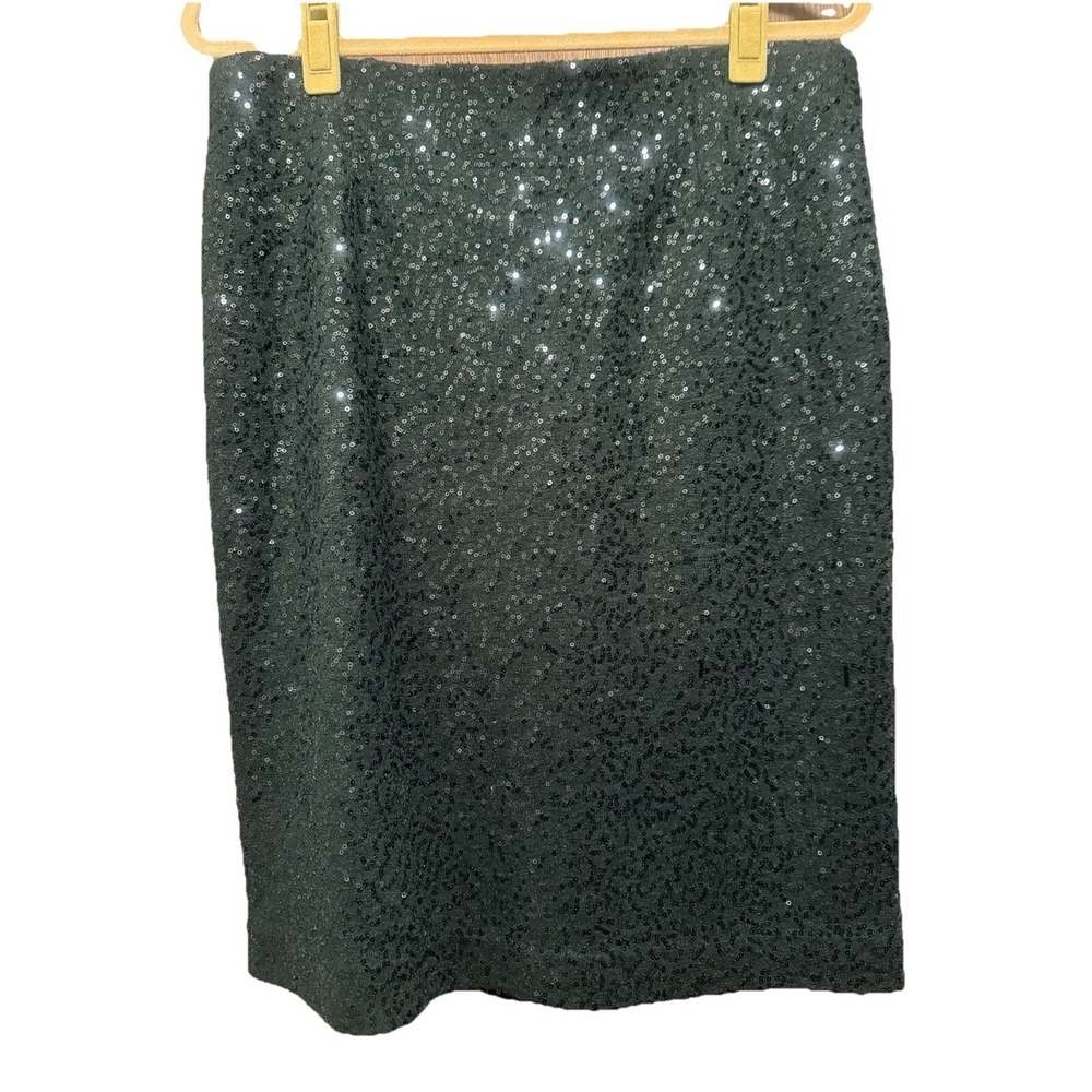 Charter Club Black Sequin Pencil Skirt Womens Size 12 Knee Length Evening Party